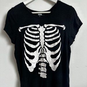 Bik Bok Skeleton Linen Tee - Size XS
